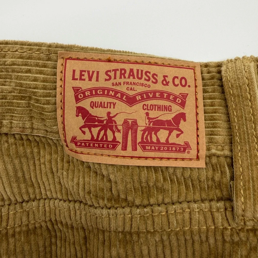 Levi Strauss Mens Tan Brown Corduroy Straight Leg Pants 31x30 A4690-1840